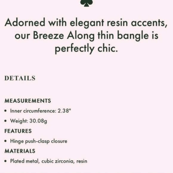 Kate Spade New York Breeze Along Hinged Bangle Bracelet - Picture 4 of 4